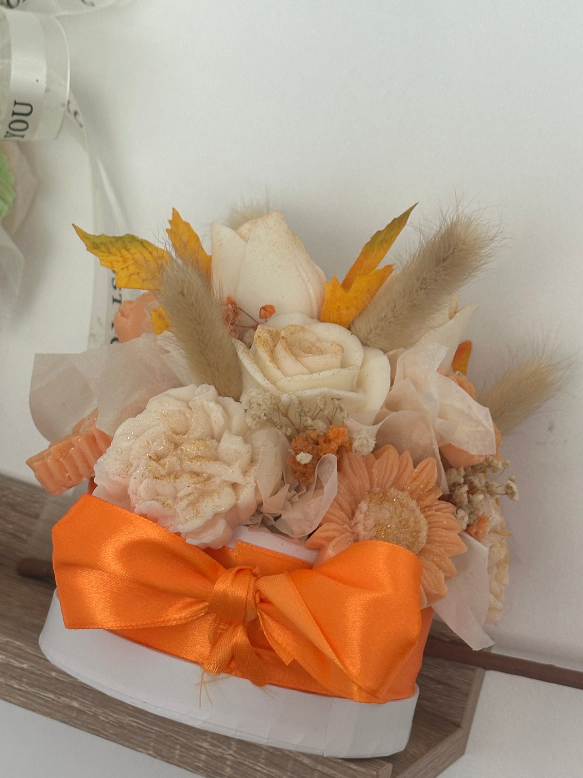 Bouquet de fondants parfumés orange et blanc