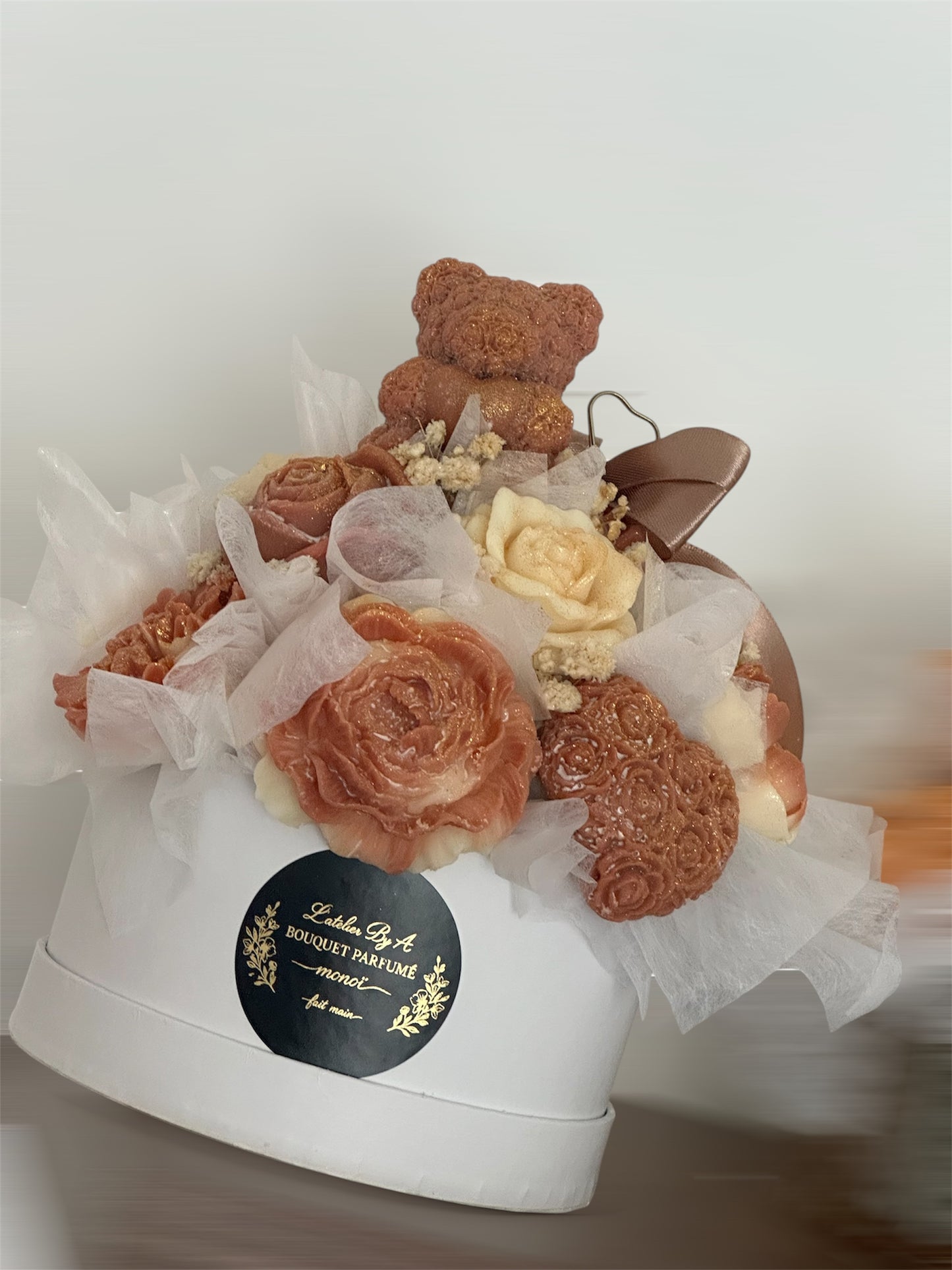 Bouquet de fondants parfumés blanc et marron