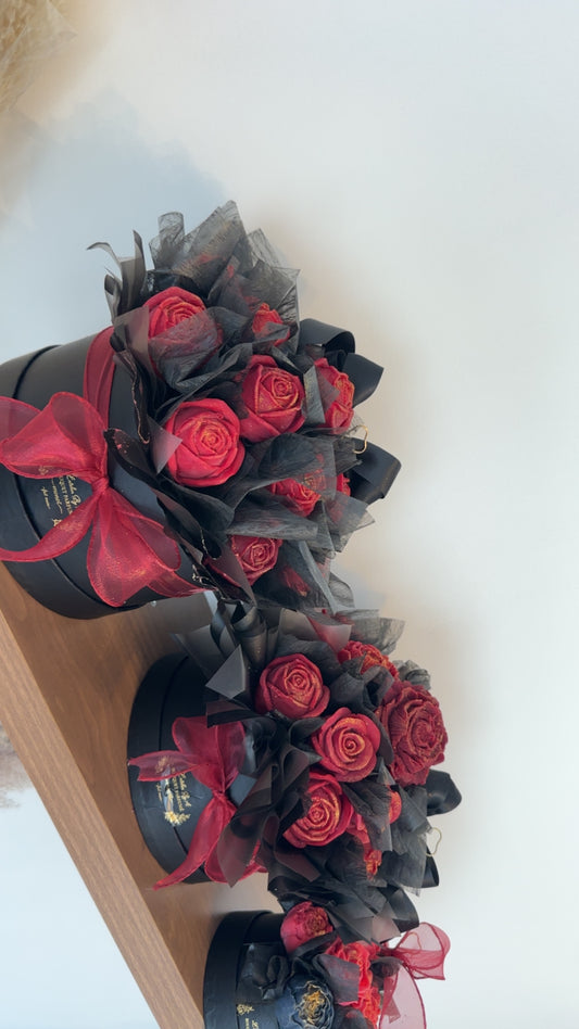 Bouquet de fondants parfumés noir et rouge