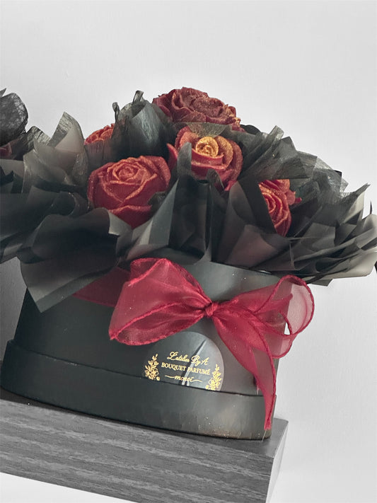 Bouquet de fondants parfumés noir et rouge