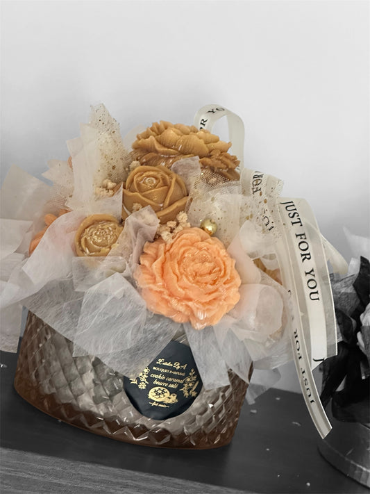 Bouquet de fondants parfumés orange et kaki