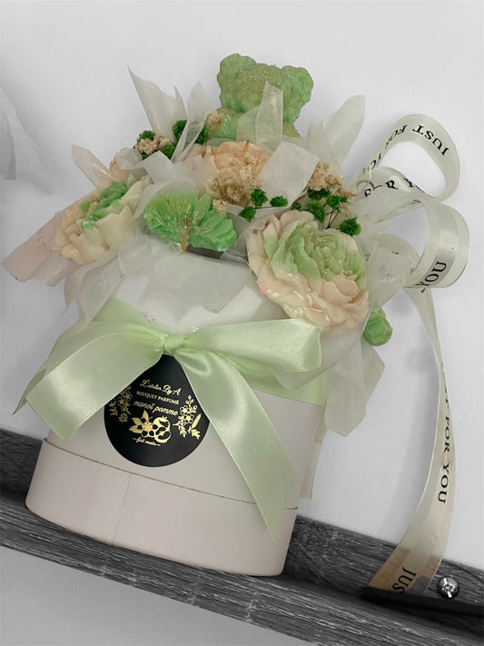 Bouquet de fondants parfumés vert et blanc