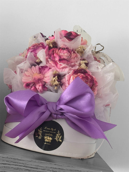 Bouquet de fondants parfumés rose et violet